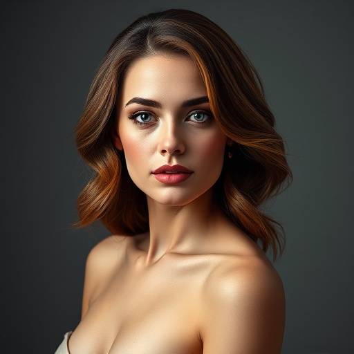 Elegant portrait of a woman in a studio setting